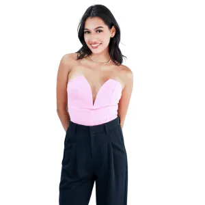 Classic Strapless Design Bodysuit  Sleek and Structured Appeal