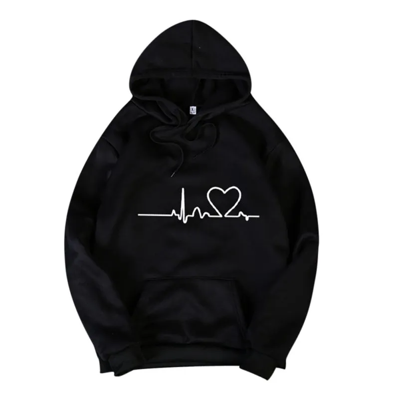 Couple hoodies heartbeat