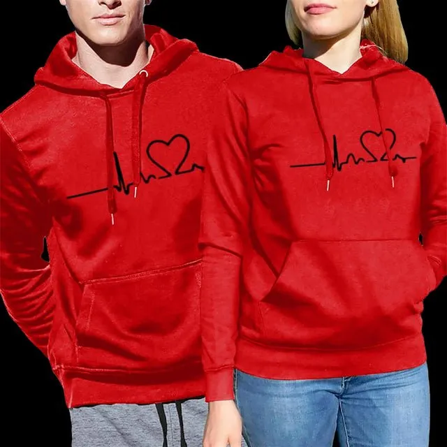 Couple hoodies heartbeat