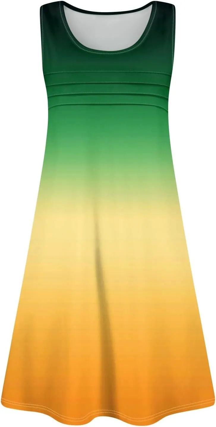Dress for Women Women Dresses Loungewear Casual Summer Dress Ladies Crops Sleeveless Round Neck Loose Sundress