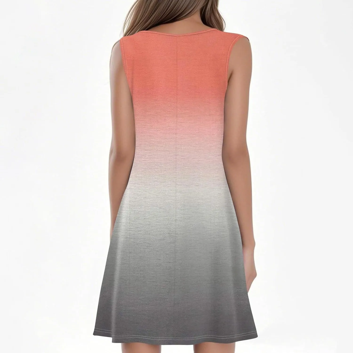 Dress for Women Women Dresses Loungewear Casual Summer Dress Ladies Crops Sleeveless Round Neck Loose Sundress