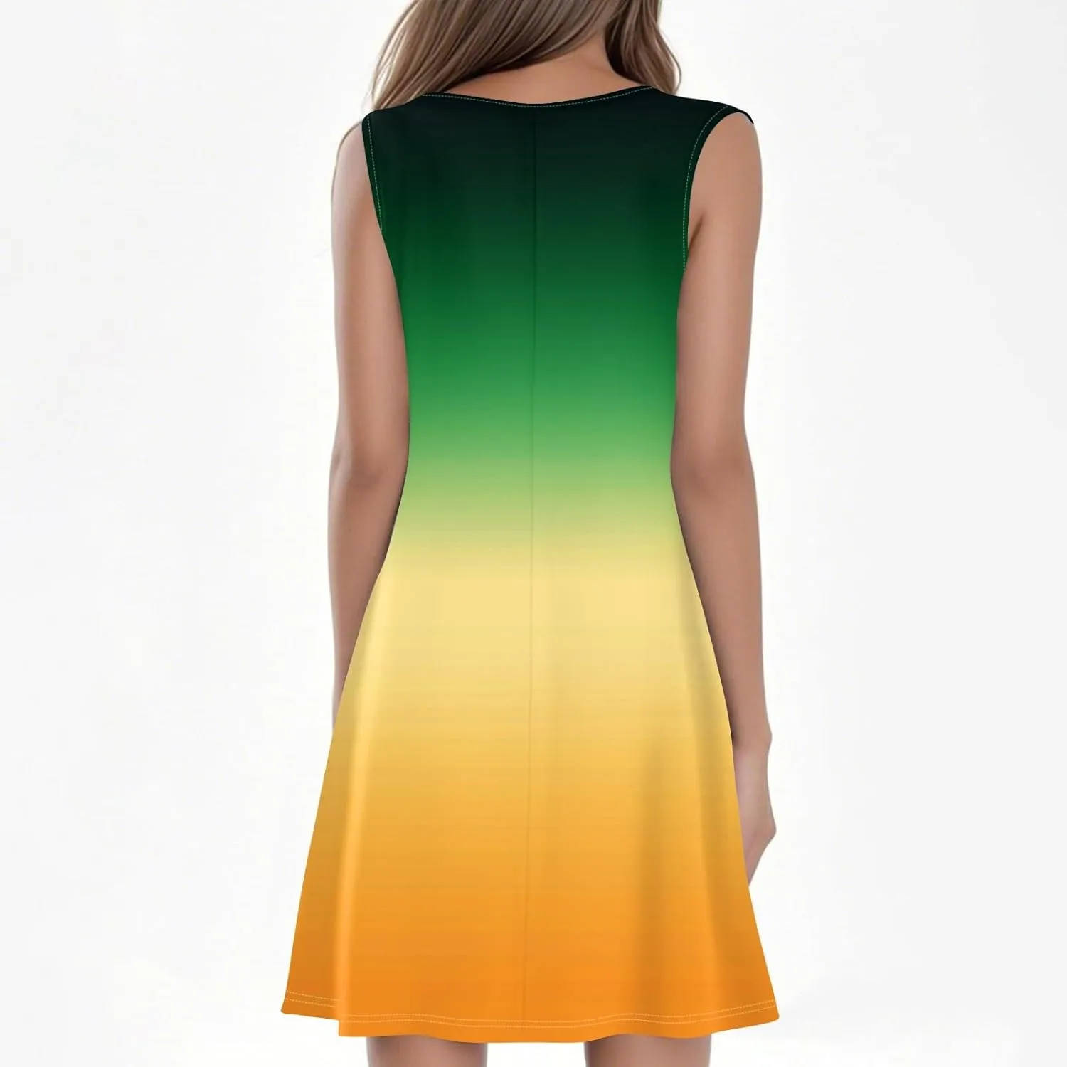 Dress for Women Women Dresses Loungewear Casual Summer Dress Ladies Crops Sleeveless Round Neck Loose Sundress