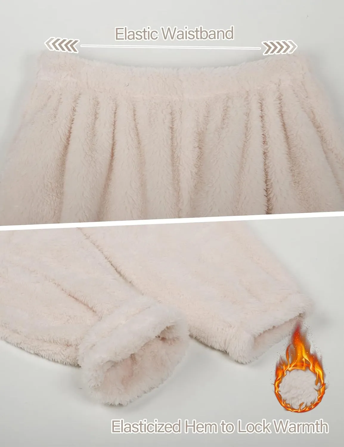 Flygo Girls Fuzzy Pants Set Fleece Outfits Winter Flannel Loose Fluffy Pullover Sweatshirt Top Pants Sweatsuit 5-14Y