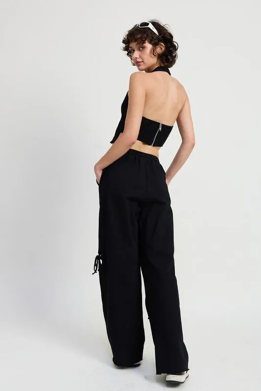 FRENCH TERRY HALTER TOP