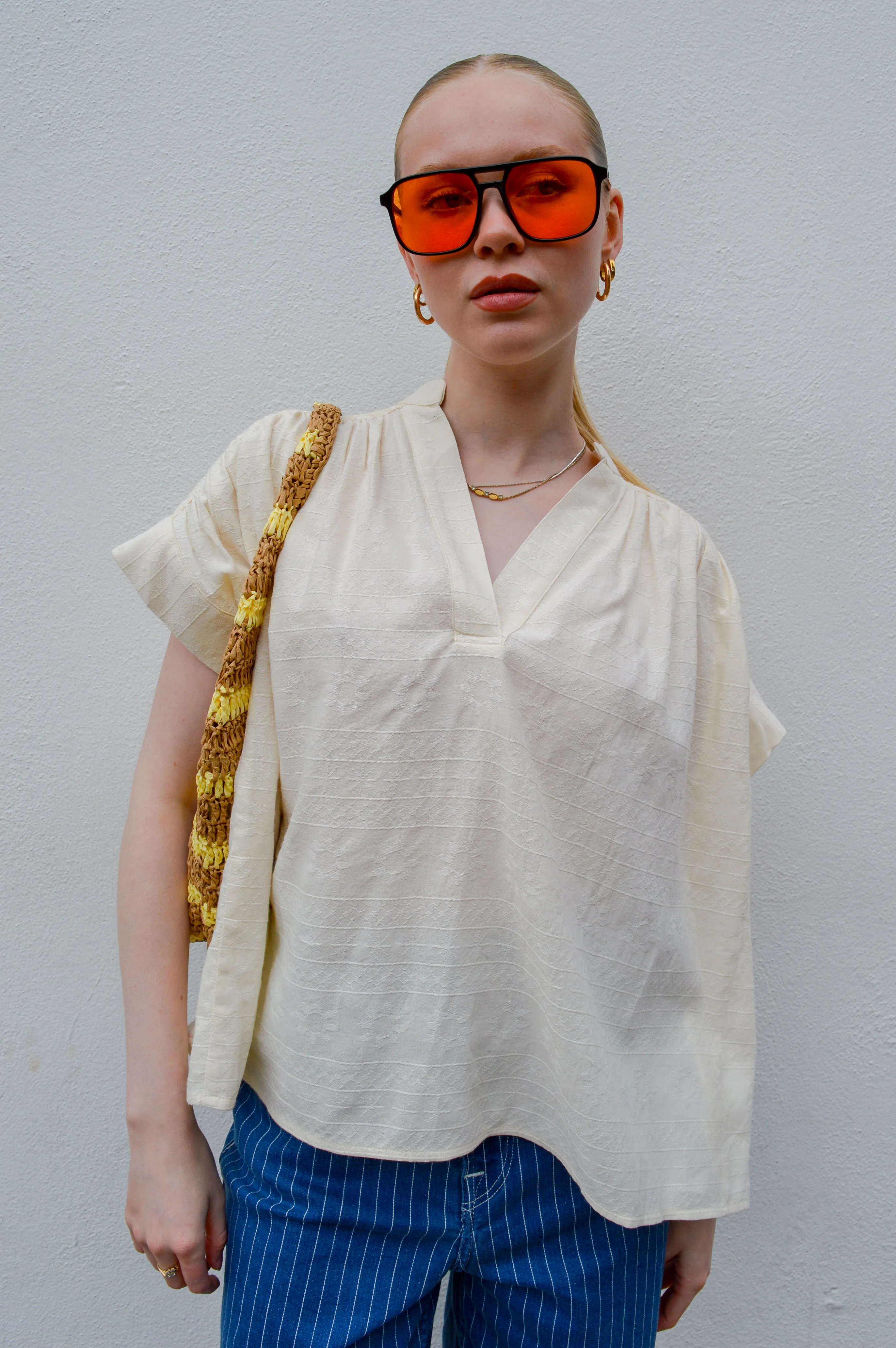 FRNCH Lalla Cream Blouse