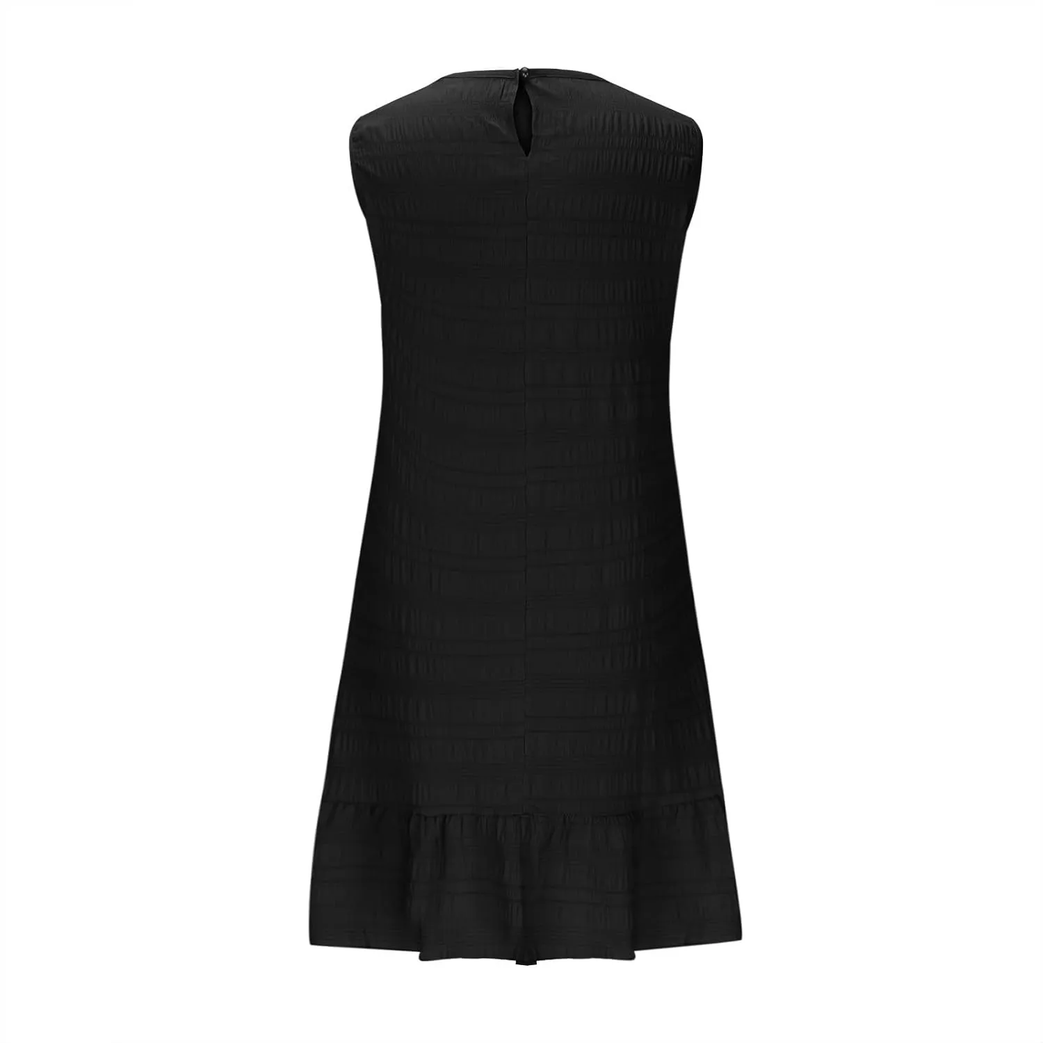 FZYLQY Summer Dresses for Womens Sleeveless Ruffle Hem Tank Dress 2025 Trendy Pleated Mini Dresses Comfy Loose Fit Sundress