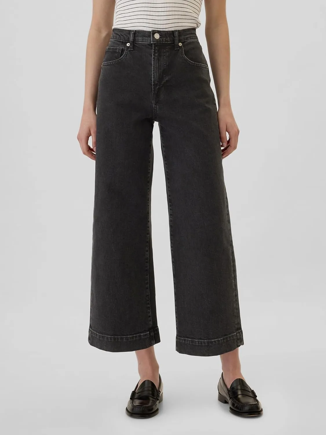 GAP Women's High Rise Wide Leg Cropped Jeans