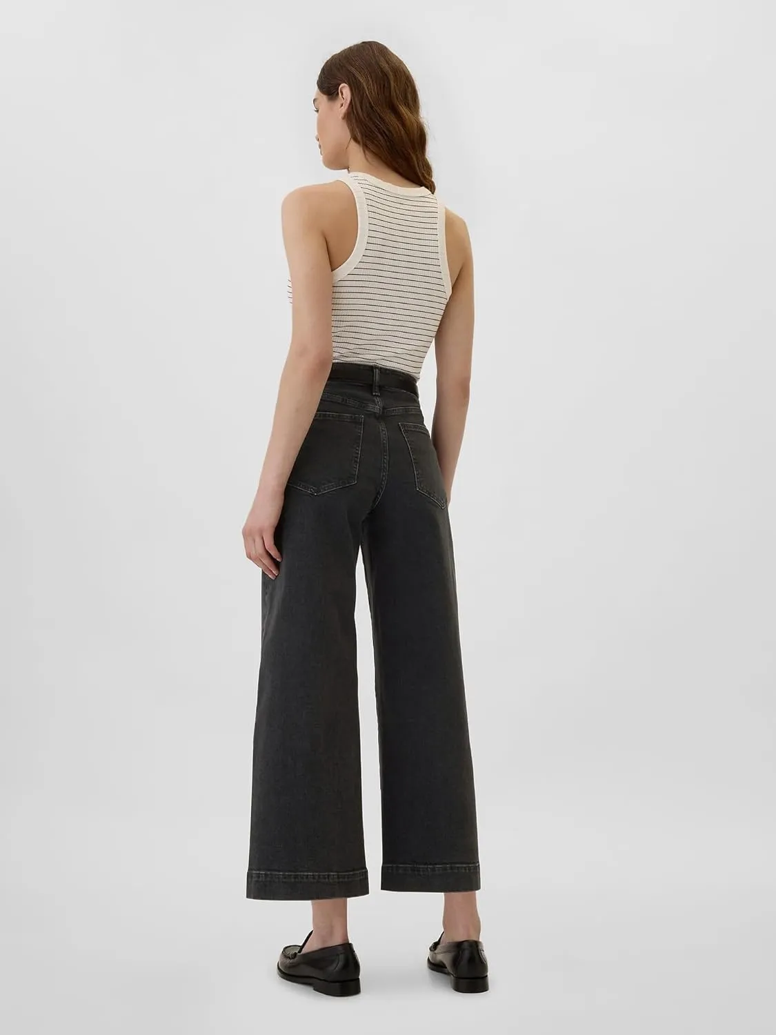 GAP Women's High Rise Wide Leg Cropped Jeans