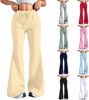 GIERIDUC Wide Leg Pants for Women Soft Stretchy Tummy Control Flared Yoga Pants Athletic Workout Pants Cozy Bootcut Trousers