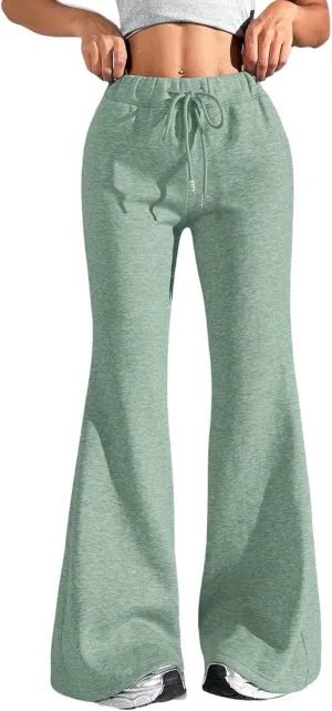 GIERIDUC Wide Leg Pants for Women Soft Stretchy Tummy Control Flared Yoga Pants Athletic Workout Pants Cozy Bootcut Trousers