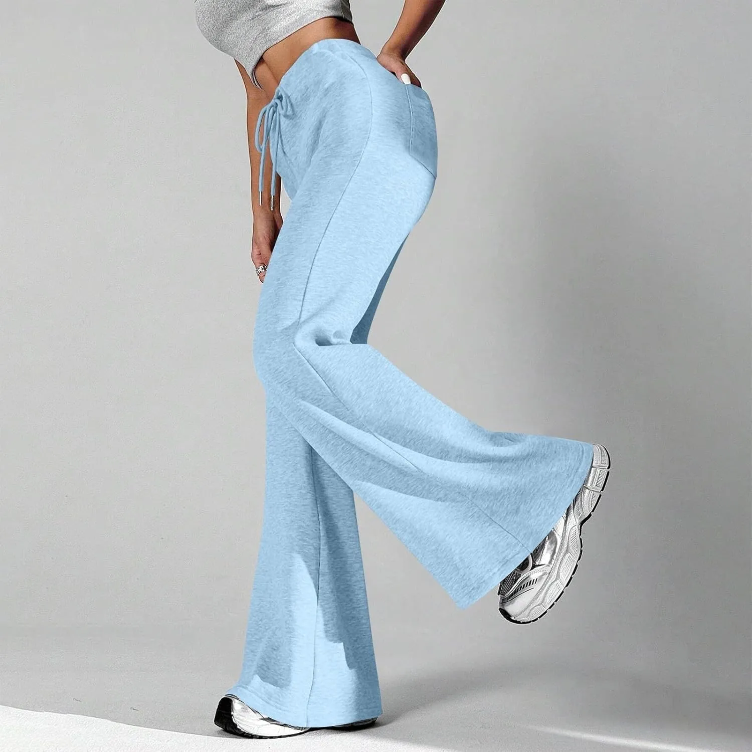 GIERIDUC Wide Leg Pants for Women Soft Stretchy Tummy Control Flared Yoga Pants Athletic Workout Pants Cozy Bootcut Trousers