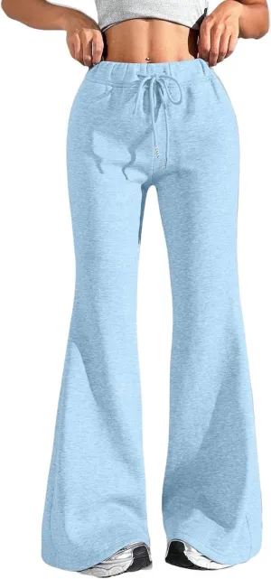 GIERIDUC Wide Leg Pants for Women Soft Stretchy Tummy Control Flared Yoga Pants Athletic Workout Pants Cozy Bootcut Trousers