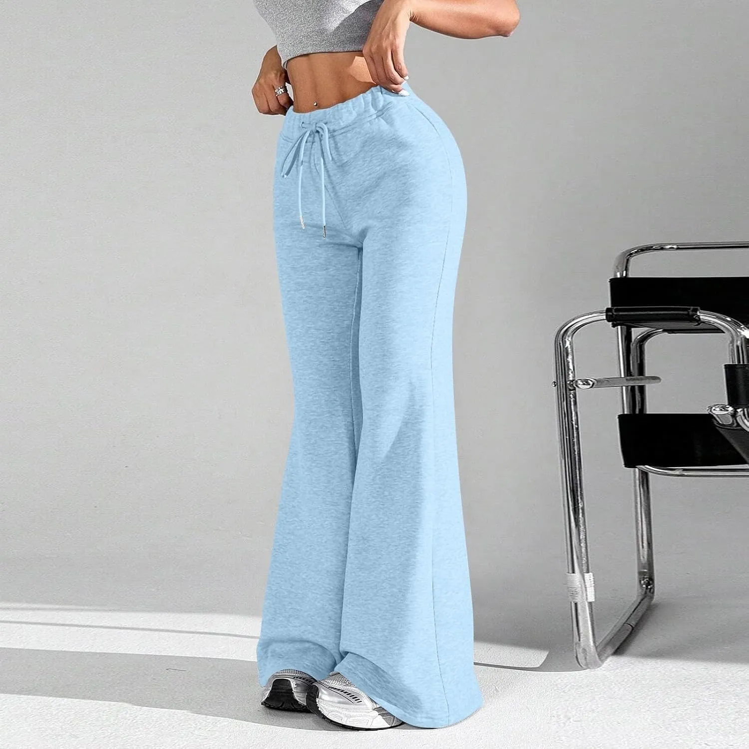 GIERIDUC Wide Leg Pants for Women Soft Stretchy Tummy Control Flared Yoga Pants Athletic Workout Pants Cozy Bootcut Trousers
