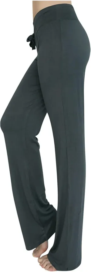 High Waist Workout Pants for Women Soft Wide Leg Flare Leggings Full Length Sport Yoga Pants Cozy Modal Trousers