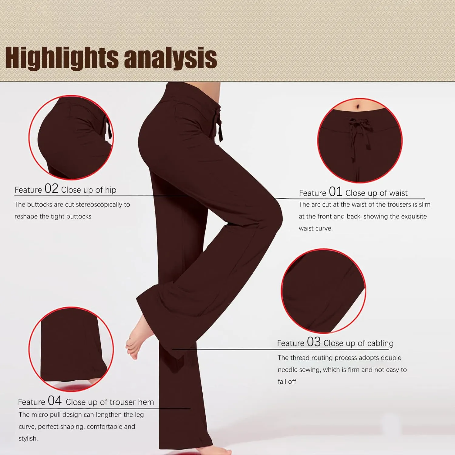 High Waist Workout Pants for Women Soft Wide Leg Flare Leggings Full Length Sport Yoga Pants Cozy Modal Trousers