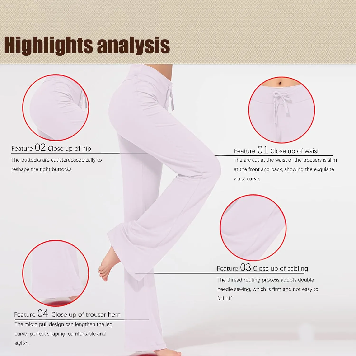 High Waist Workout Pants for Women Soft Wide Leg Flare Leggings Full Length Sport Yoga Pants Cozy Modal Trousers