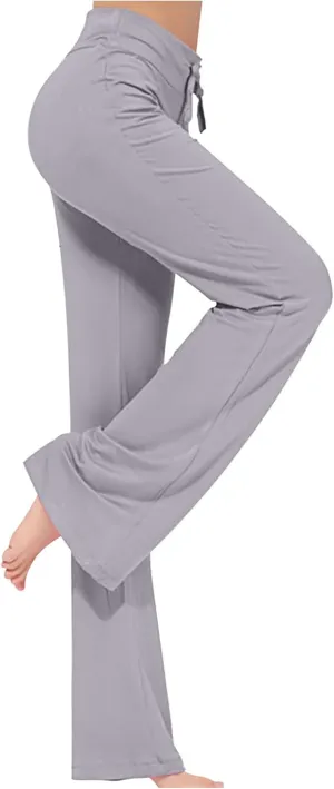 High Waist Workout Pants for Women Soft Wide Leg Flare Leggings Full Length Sport Yoga Pants Cozy Modal Trousers