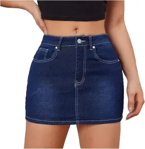 Jean Shorts Womens High Waisted Women Skirt Fashionable Denim Short Skirt Sexy and Slimming Buttocks