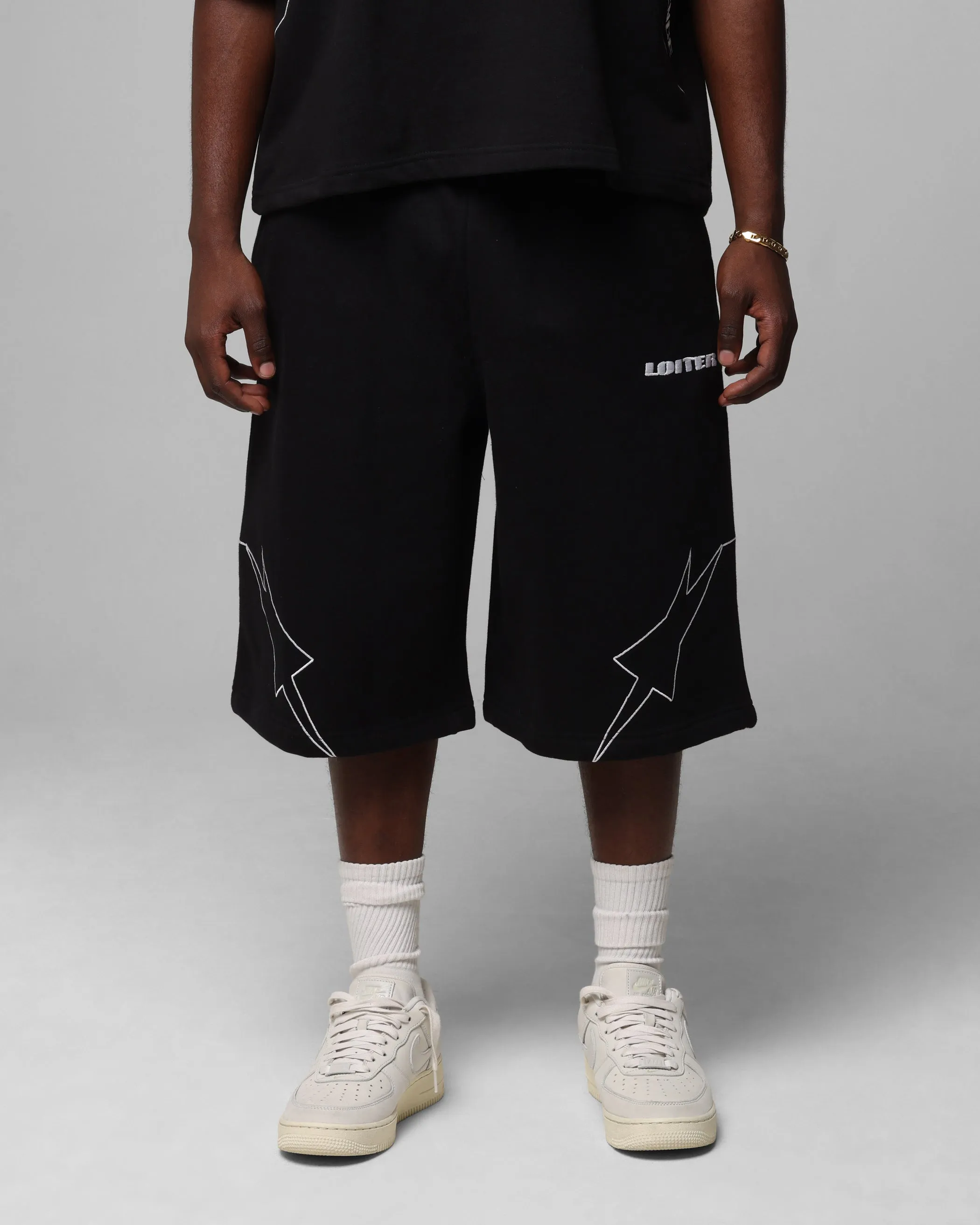 Loiter Dark Performance Fleece Shorts Black