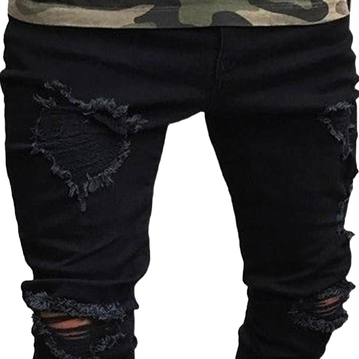 Maiyifu-GJ Men's Ripped Skinny Jeans Stretch Slim Fit Jeans Distressed Destroyed Straight Leg Denim Pants for Men