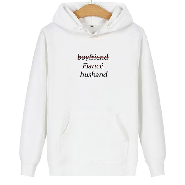 Matching husband and wife hoodies