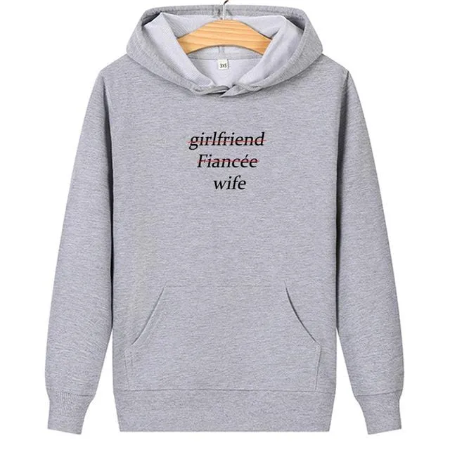 Matching husband and wife hoodies