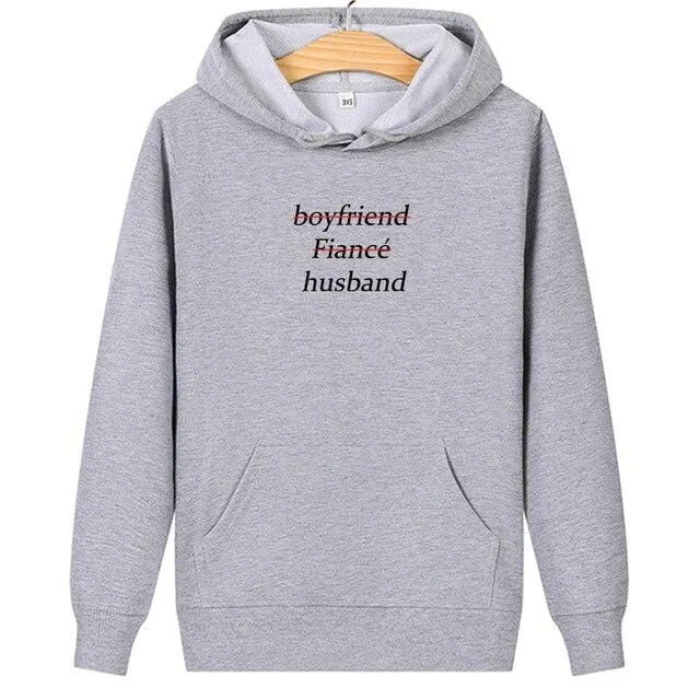 Matching husband and wife hoodies