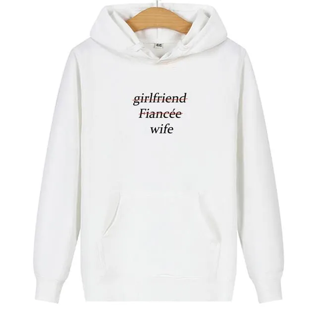 Matching husband and wife hoodies