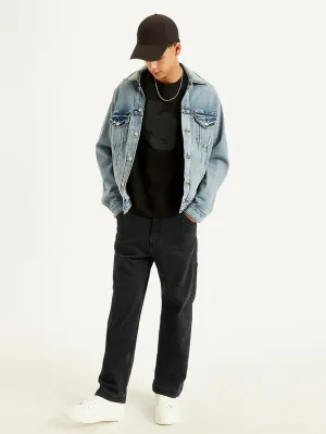 Men's 568 Black Loose Fit Mid Rise Jeans