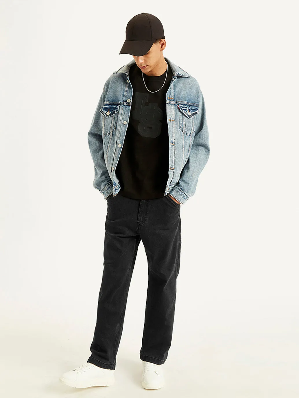 Men's 568 Black Loose Fit Mid Rise Jeans