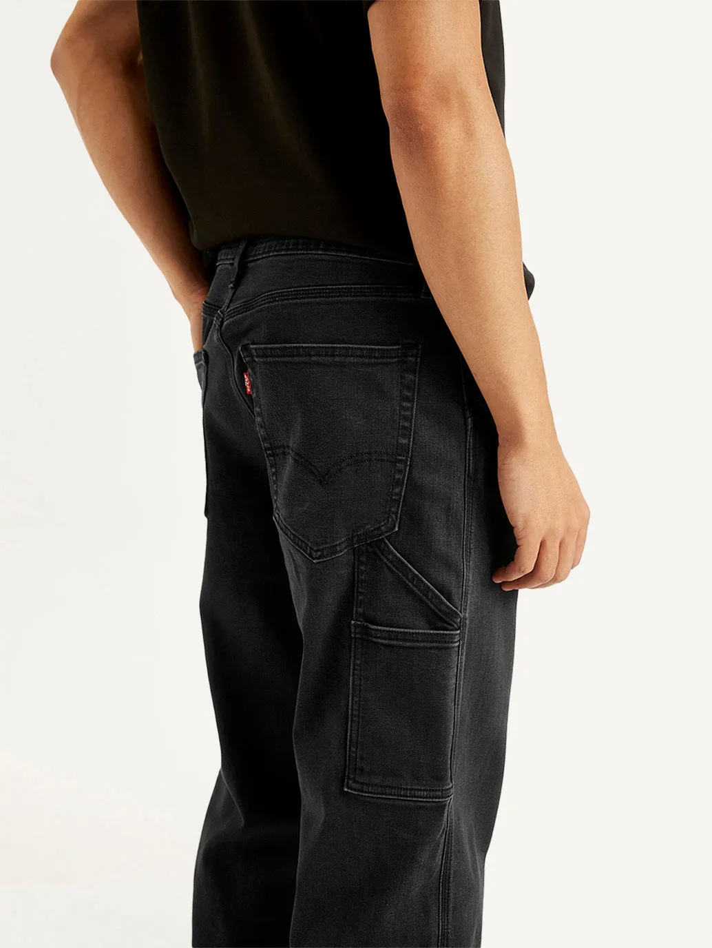 Men's 568 Black Loose Fit Mid Rise Jeans