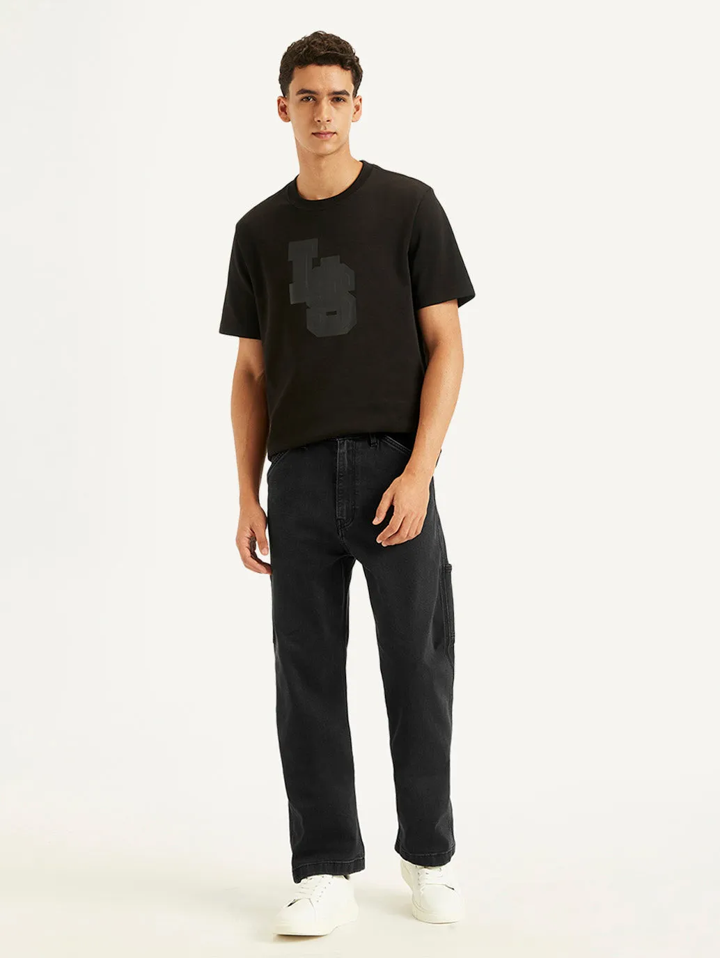 Men's 568 Black Loose Fit Mid Rise Jeans