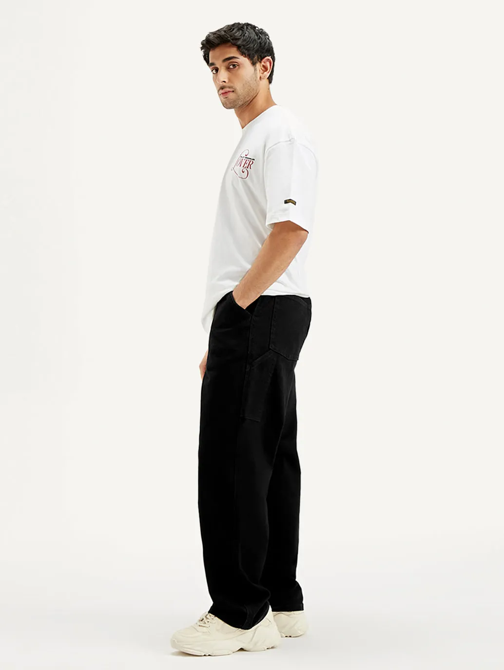 Men's 578 Black Loose Fit Mid Rise Jeans