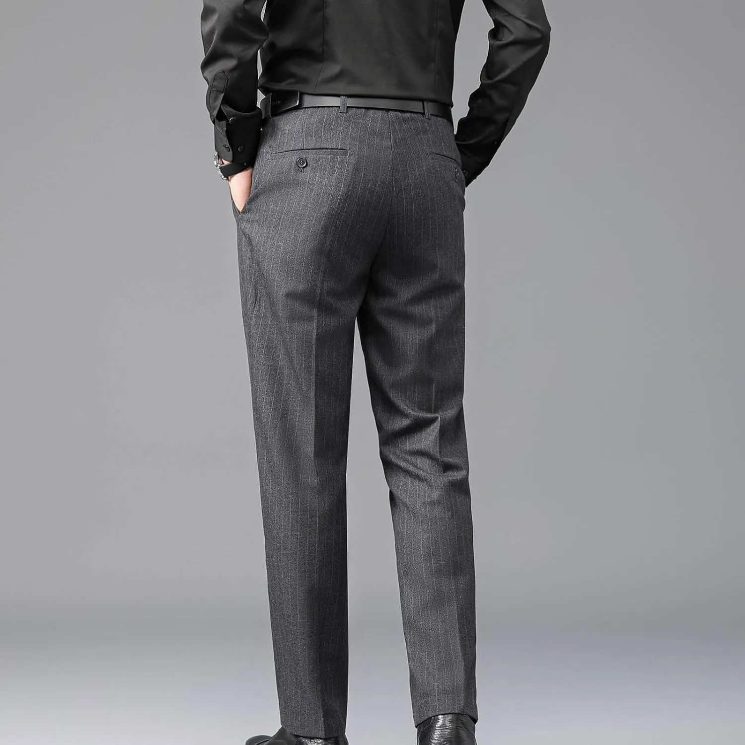 Mens Dress Pants Regular Fit Stretch Straight Leg Pants Slim Fit Quick Dry Work Casual Soft Cozy Work Business Pants