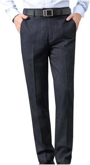 Mens Dress Pants Regular Fit Stretch Straight Leg Pants Slim Fit Quick Dry Work Casual Soft Cozy Work Business Pants