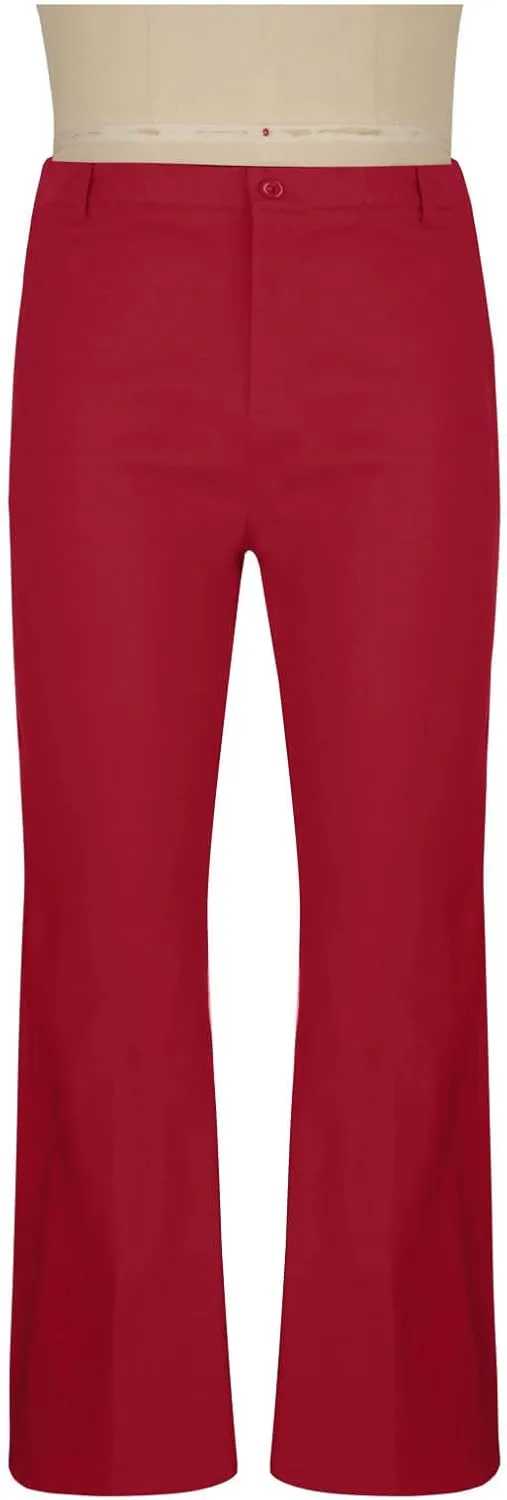 Mens Flared Pants with Belt Loops and Pockets Fashionable Wide Leg Trousers for Formal and Casual Wear