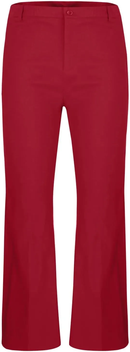 Mens Flared Pants with Belt Loops and Pockets Fashionable Wide Leg Trousers for Formal and Casual Wear