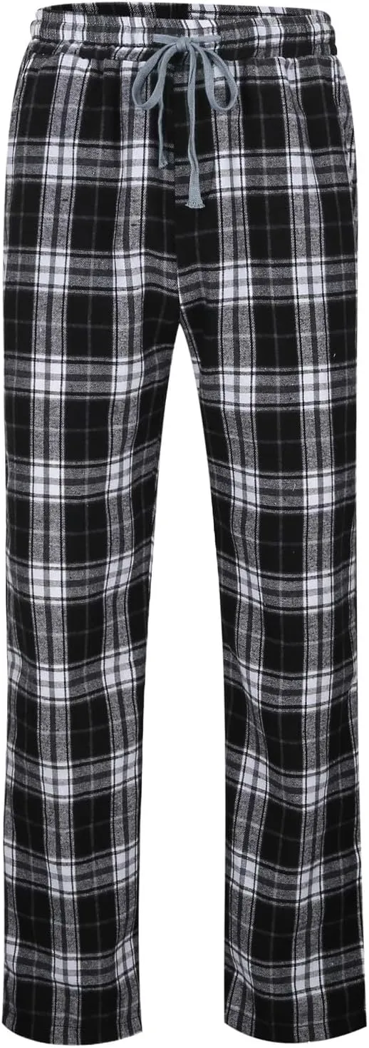 Men's Home Checkered Casual Pants, Plaid Print Business Fashionable Loose Fit Pants, Floral Lightweigt Comfy Trousers