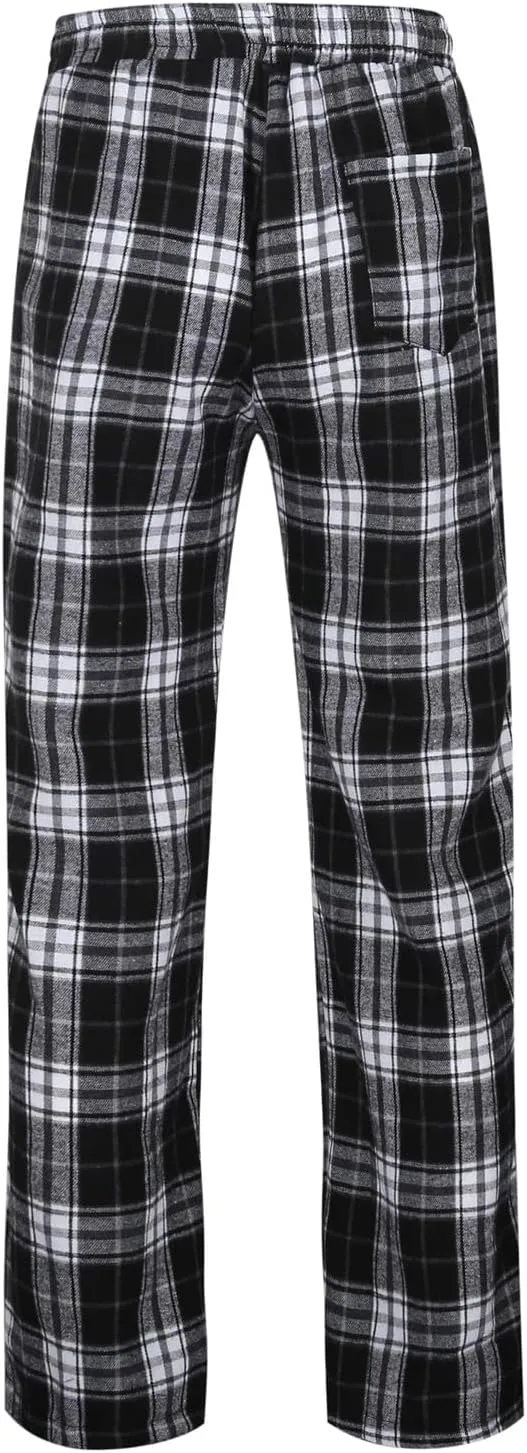 Men's Home Checkered Casual Pants, Plaid Print Business Fashionable Loose Fit Pants, Floral Lightweigt Comfy Trousers