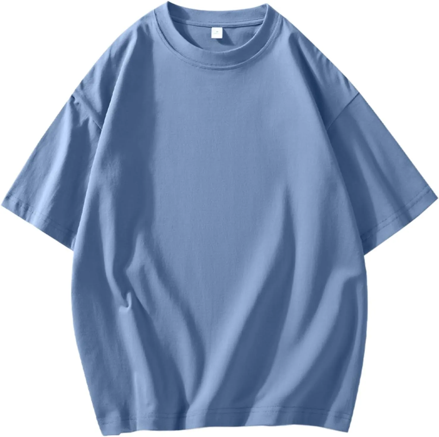 Men's Oversized T-Shirts Cotton Unisex Crew Neck Heavyweight Loose Fit Short Sleeve Shirt Classic Soft Tees