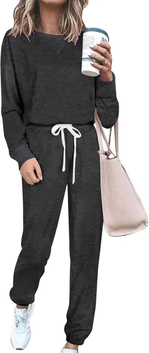 PRETTYGARDEN Women's Tie Dye Two Piece Pajamas Set Casual Long Sleeve Sweatshirt with Long Pants Loungewear