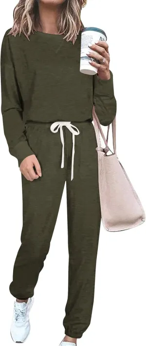 PRETTYGARDEN Women's Tie Dye Two Piece Pajamas Set Casual Long Sleeve Sweatshirt with Long Pants Loungewear