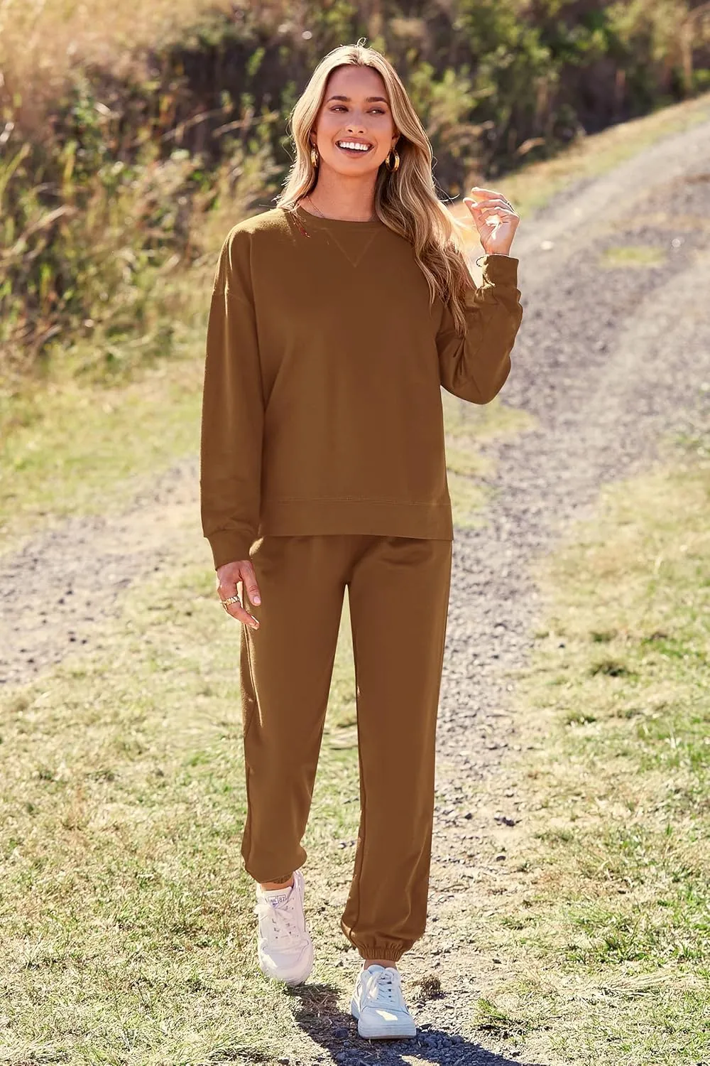 PRETTYGARDEN Women's Tie Dye Two Piece Pajamas Set Casual Long Sleeve Sweatshirt with Long Pants Loungewear