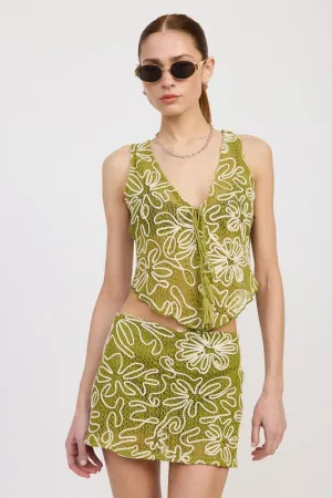 PRINTED SLEEVELESS KNIT VEST