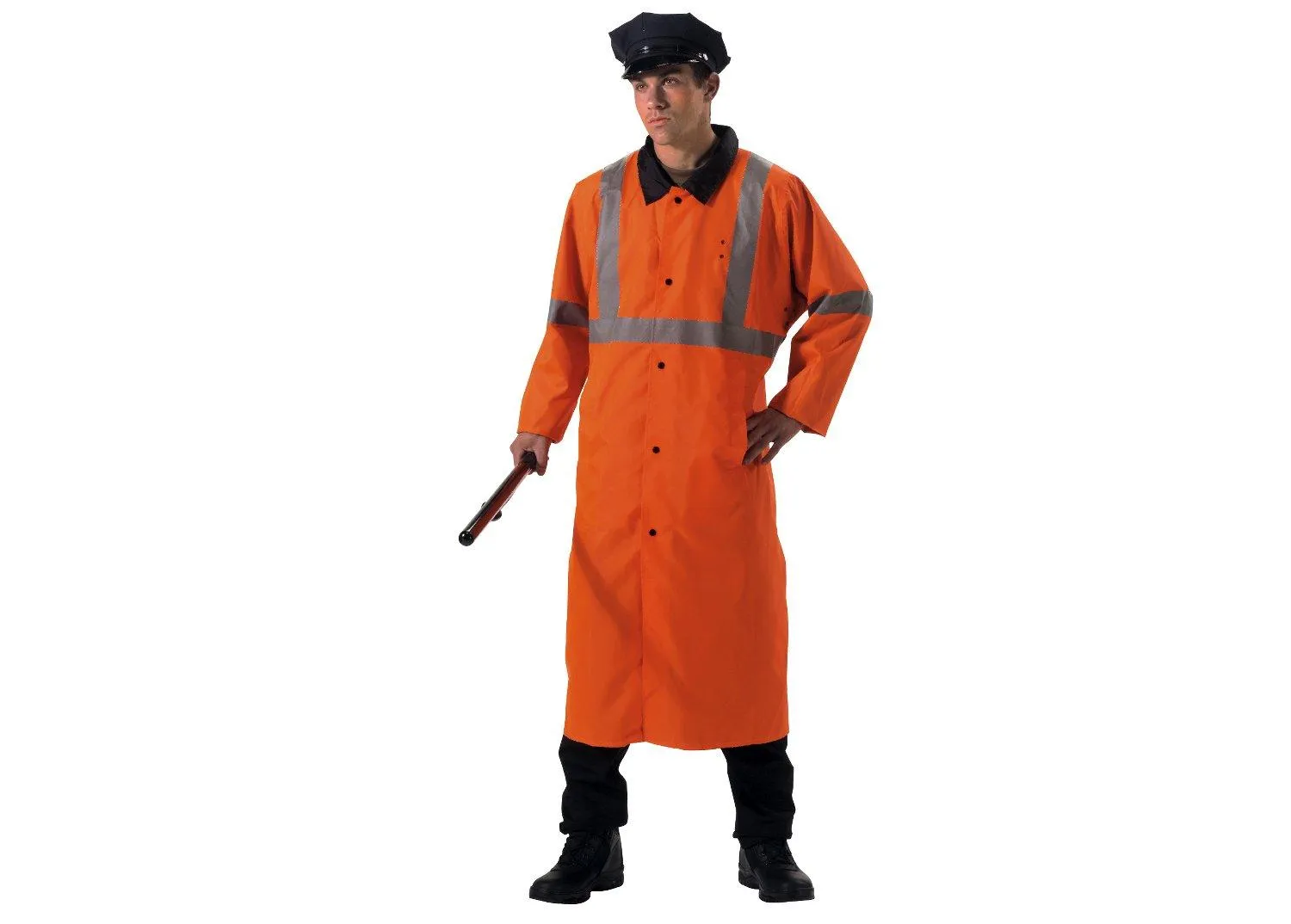 Reversible Reflective Waterproof Rain Parka with Hood