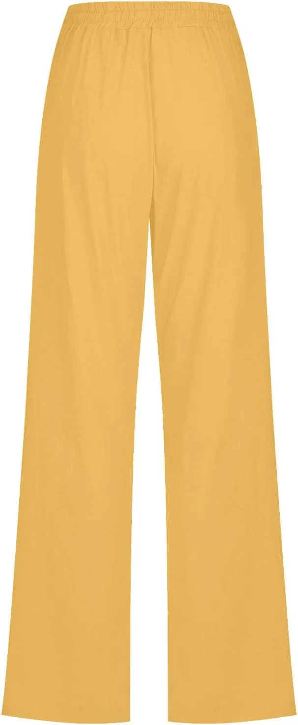 TARIENDY Cozy Dress Pants for Women Womens Straight Leg Casual Pants Loose Comfy Elastic Waist Trousers high Waist Outfits