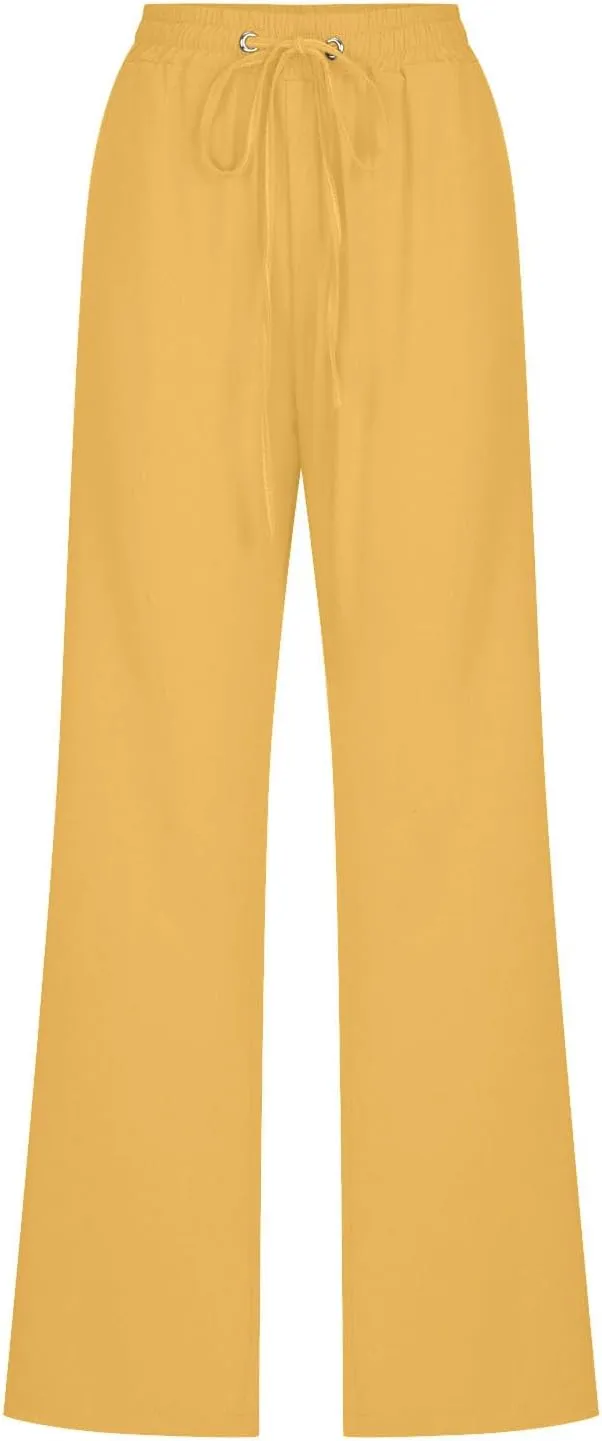 TARIENDY Cozy Dress Pants for Women Womens Straight Leg Casual Pants Loose Comfy Elastic Waist Trousers high Waist Outfits
