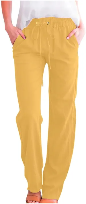 TARIENDY Cozy Dress Pants for Women Womens Straight Leg Casual Pants Loose Comfy Elastic Waist Trousers high Waist Outfits