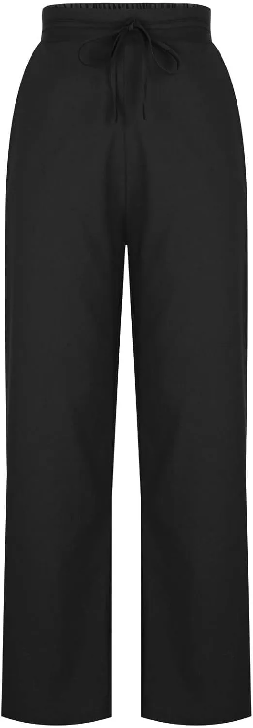 TARIENDY High Waist Wide Leg Pants for Women Women's Elastic Drawstring Trousers high Waist Cozy Outfits Beach Casual Pants