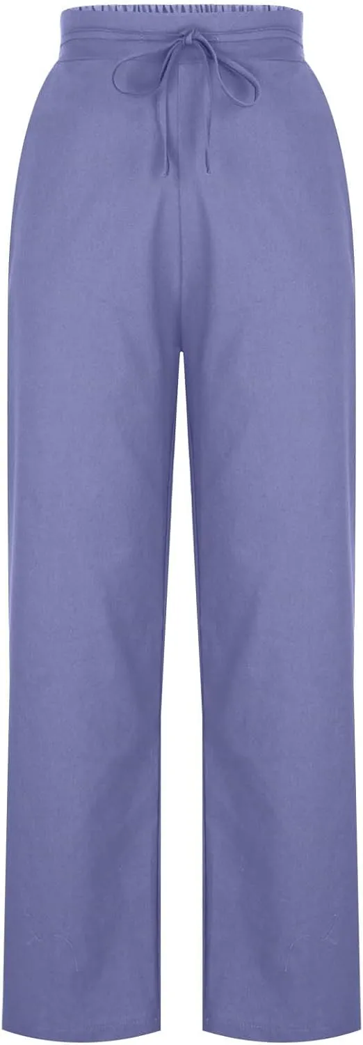 TARIENDY High Waist Wide Leg Pants for Women Women's Elastic Drawstring Trousers high Waist Cozy Outfits Beach Casual Pants